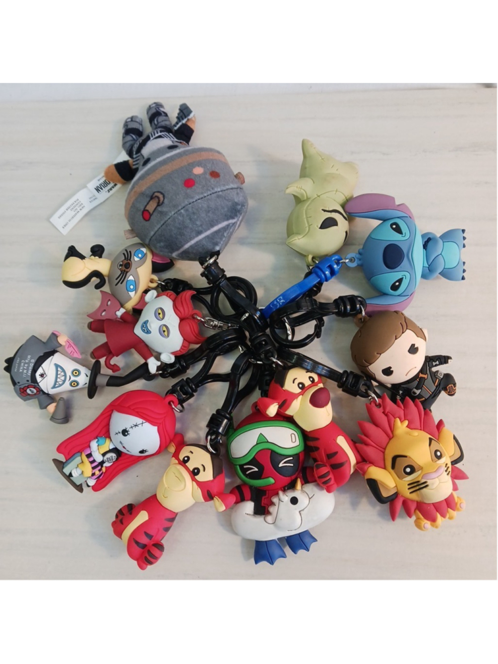 Disney Nightmare Before Christmas Stitch Deadpool Figural Bag Clips Lot 12